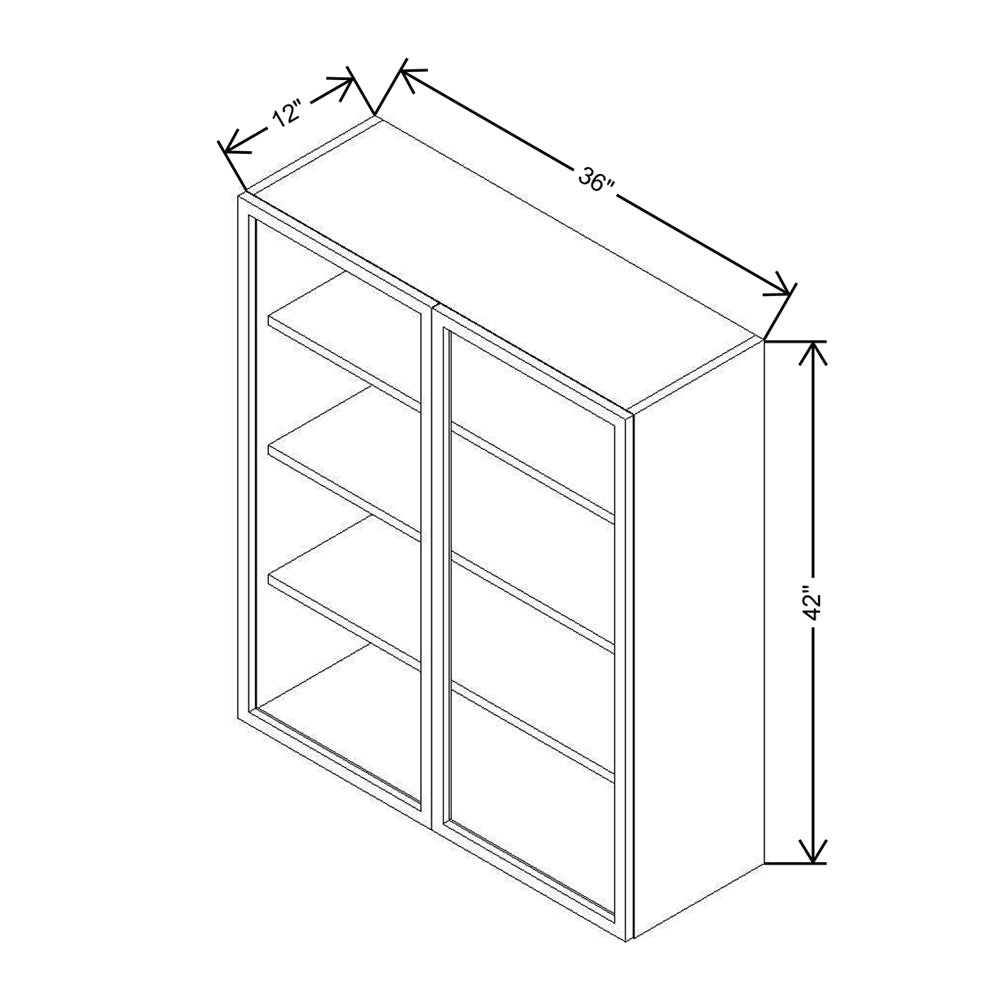 CNC Classic Milano Sunset 42 To 45" W X 42" H Double Door Blind Wall Cabinet