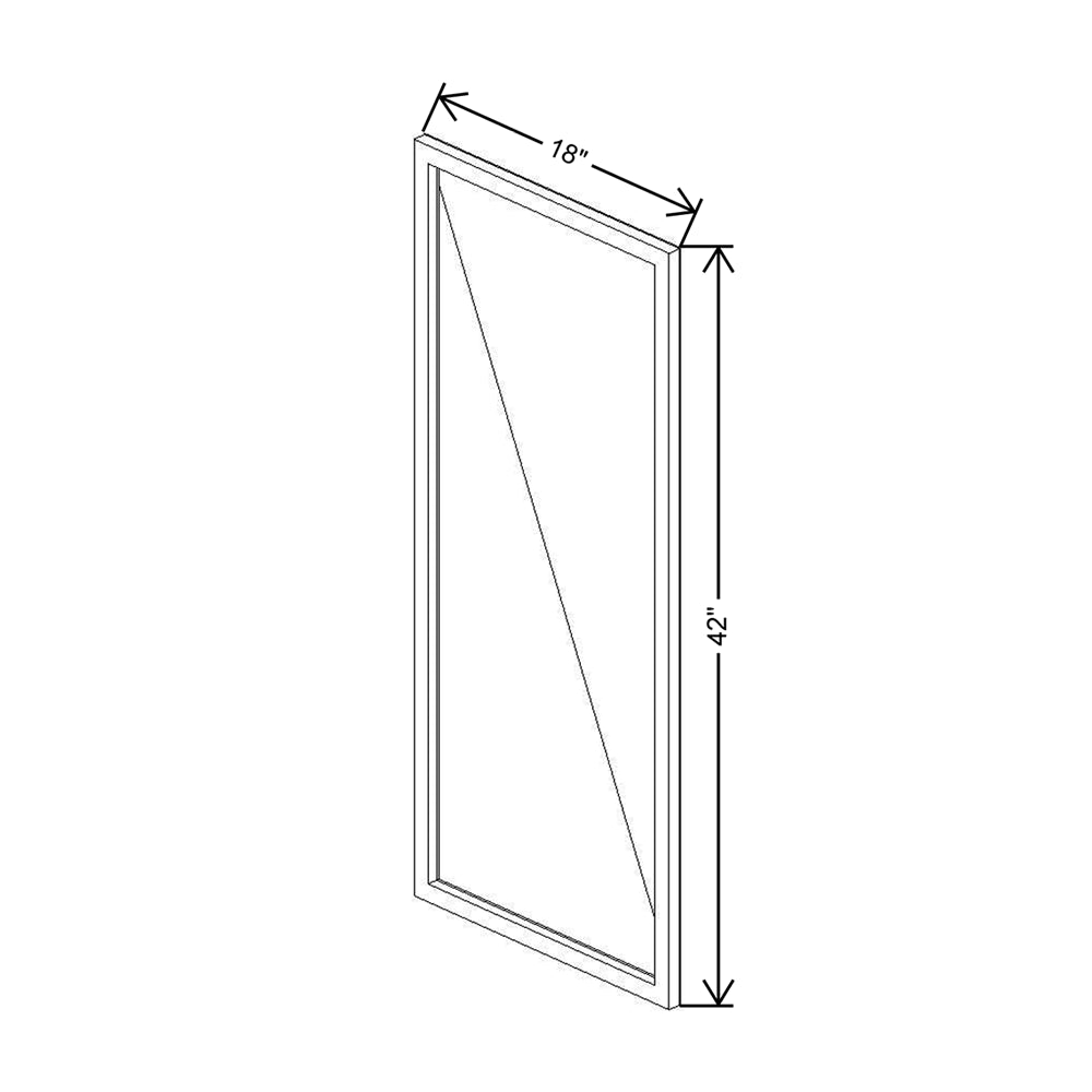 CNC Classic Milano Sunset 36" W X 18" H Aluminum Frame Glass Door - Horizontal