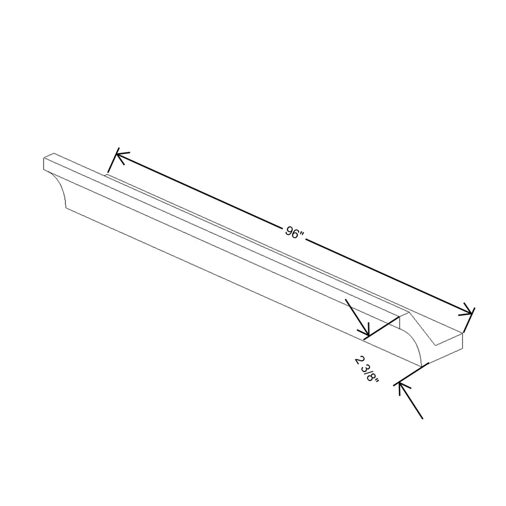 J&K Charcoal E2 96" W 10 3-1/4 Cove Molding with Base