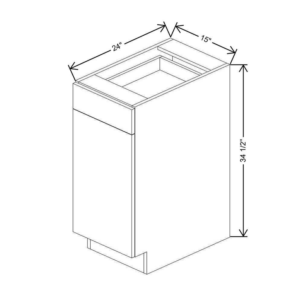 CNC Classic Milano Snow 15" W Single Door Base Cabinet