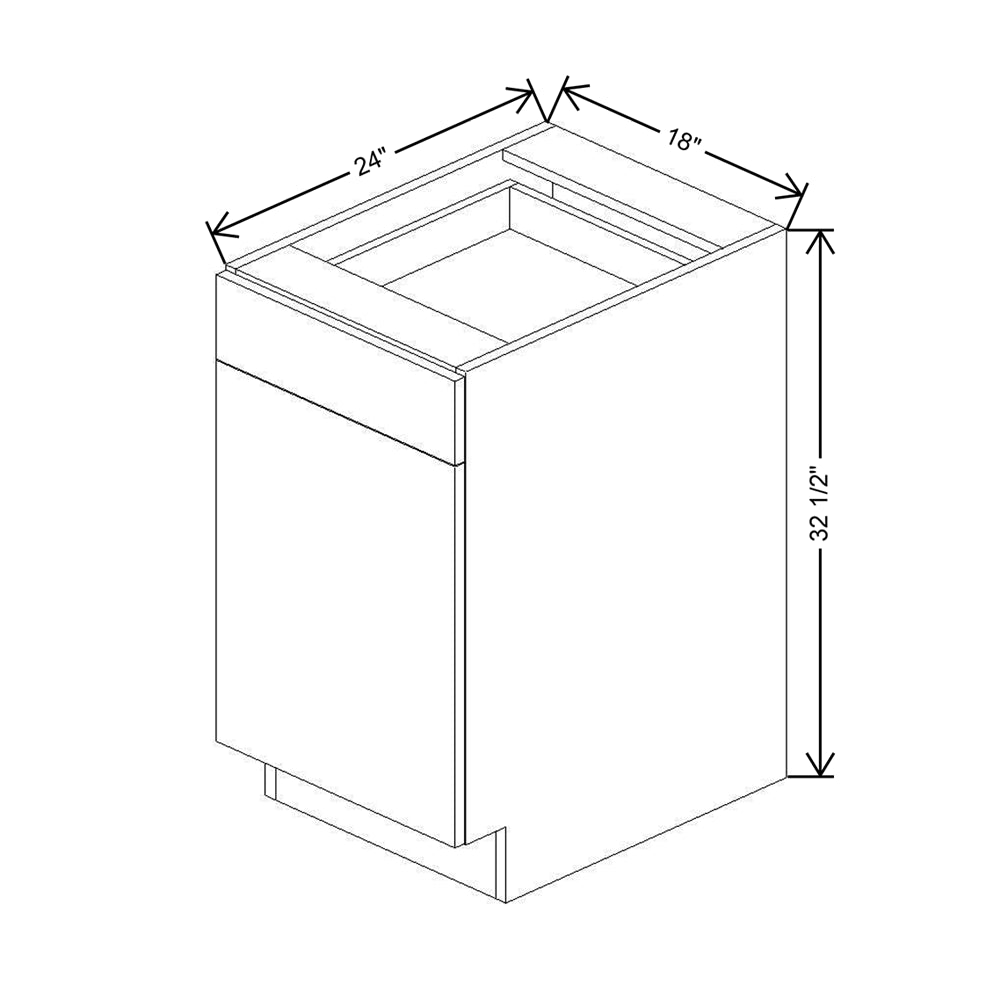 CNC Classic Milano Sunset 18" W X 32 1/2" H Single Door Base Cabinet