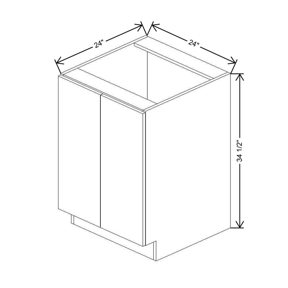 CNC Classic Milano Snow 24" W Full Height Double Door Base Cabinet