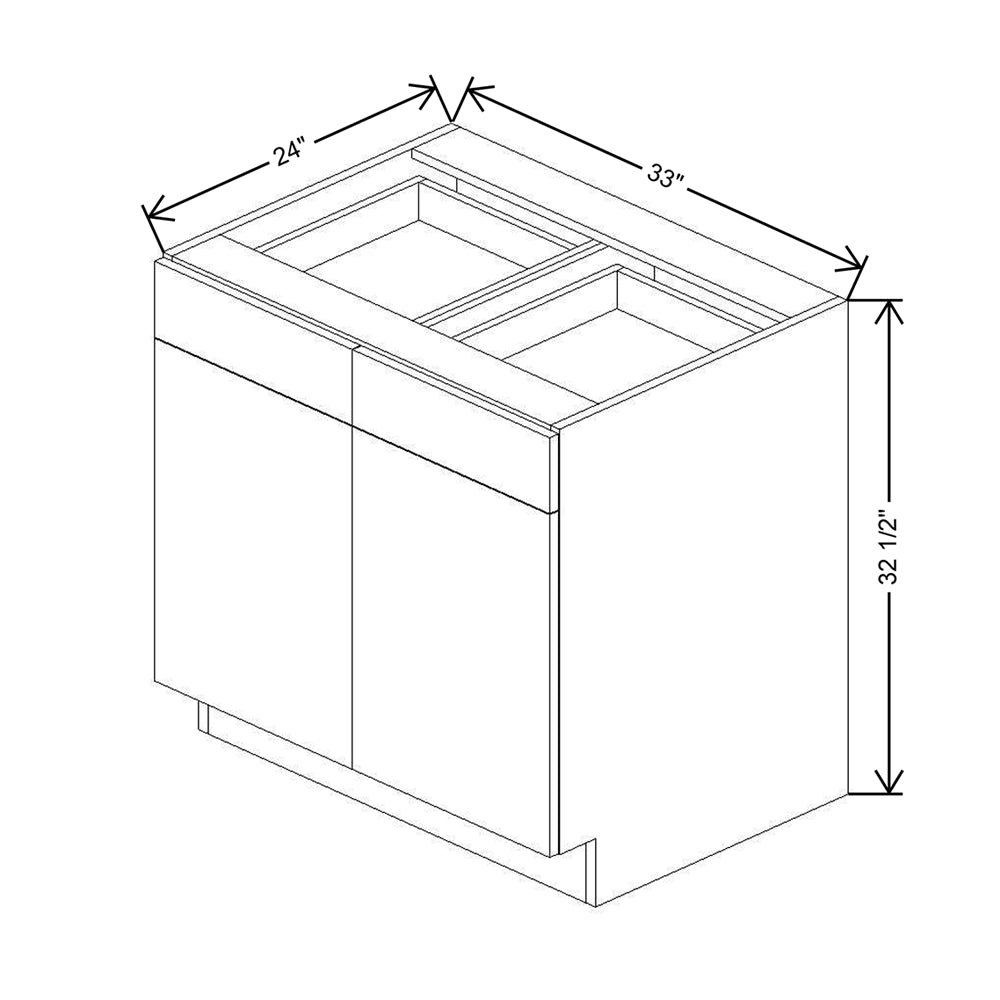 CNC Classic Milano Autumn 33" W X 32 1/2" H Double Door 2 Drawer Base Cabinet