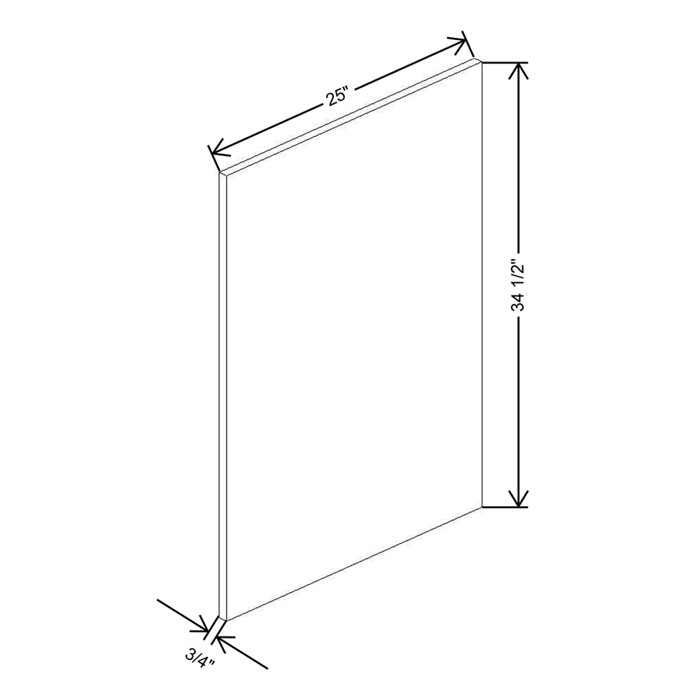 CNC Luxor 5-Piece White 3/4" W X 34 1/2" H X 24" D Base End Panel