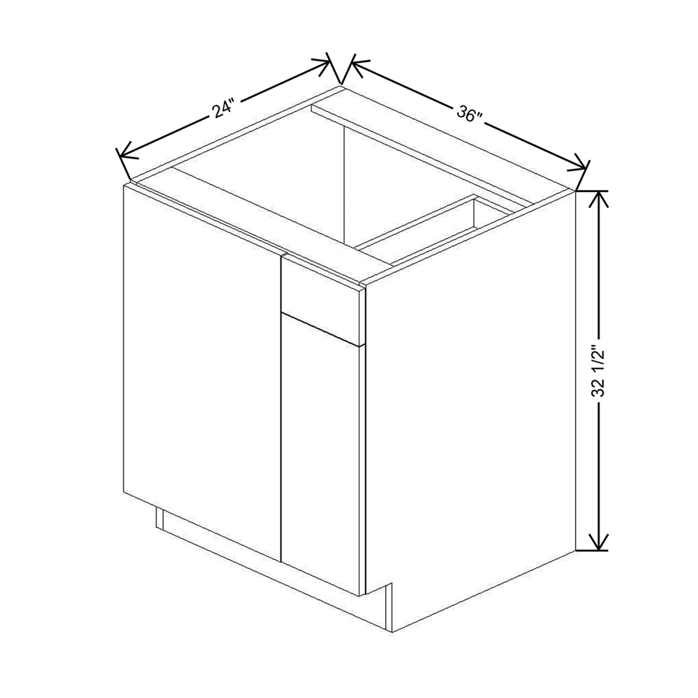 CNC Luxor White 36 To 39" W X 32 1/2" H Blind Base Cabinet