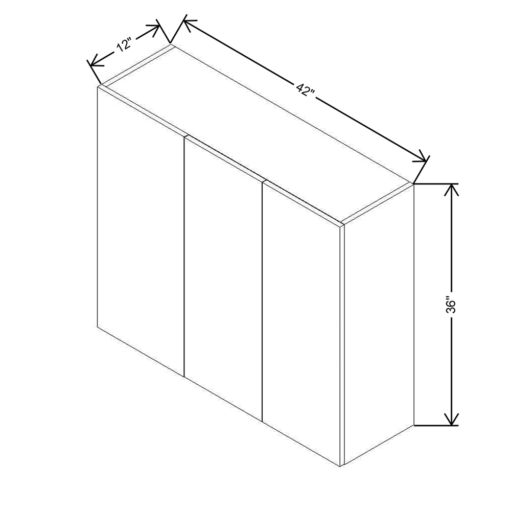 CNC Classic Highland White 42 To 45" W X 36" H Double Door Blind Wall Cabinet