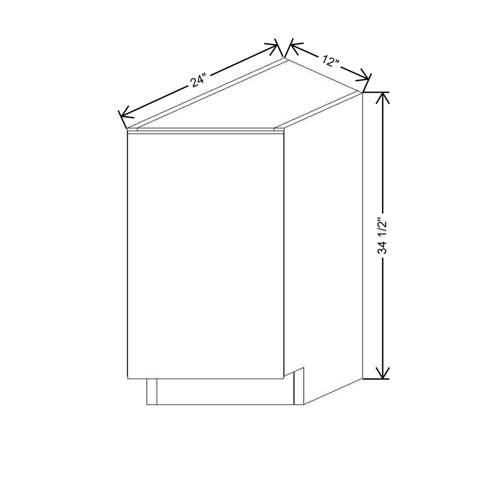 CNC Classic Milano Dune 24" W X 12" H Angle Base End Cabinet