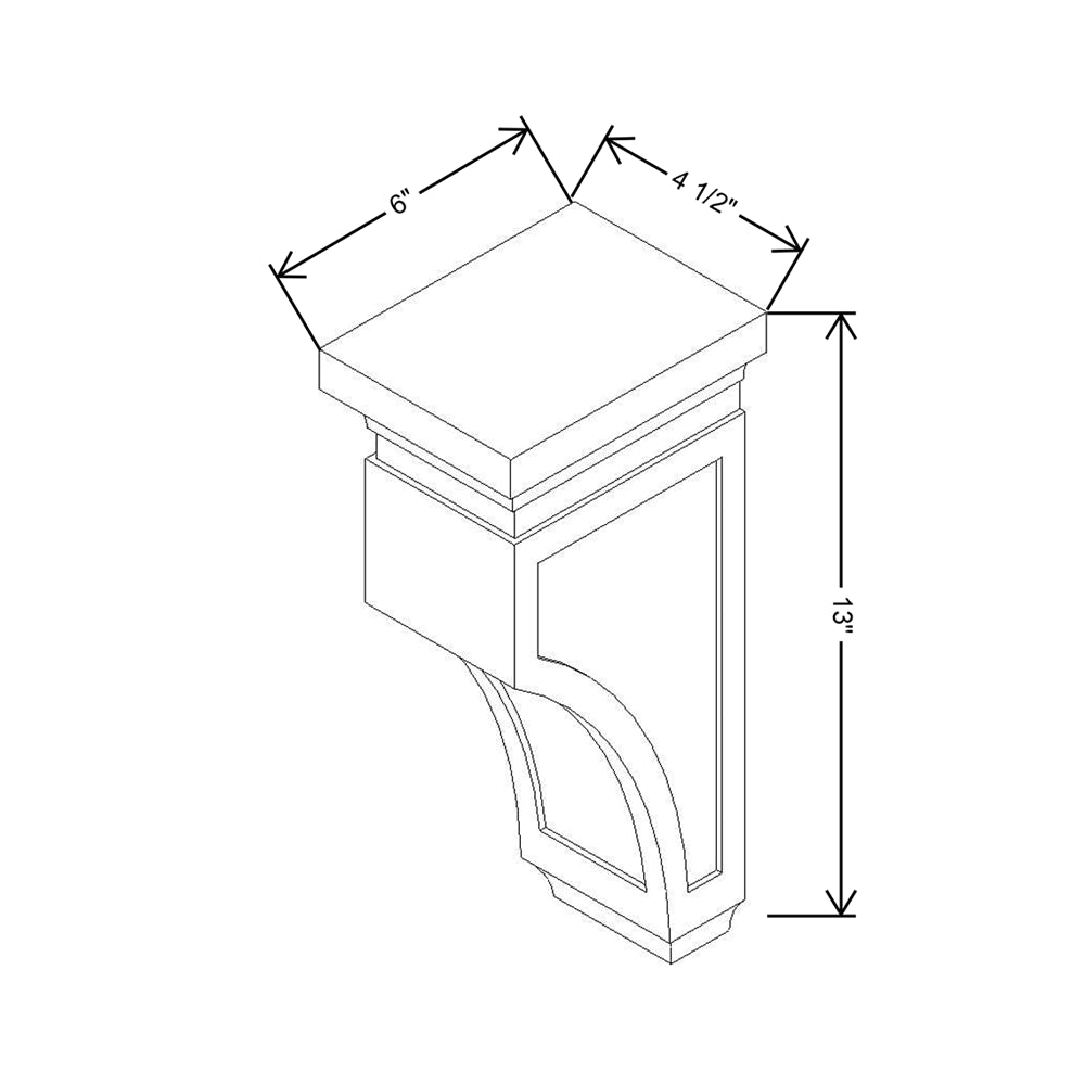 CNC Concord Sydney White 4 1/2" W X 13" H X 6" D Corbel