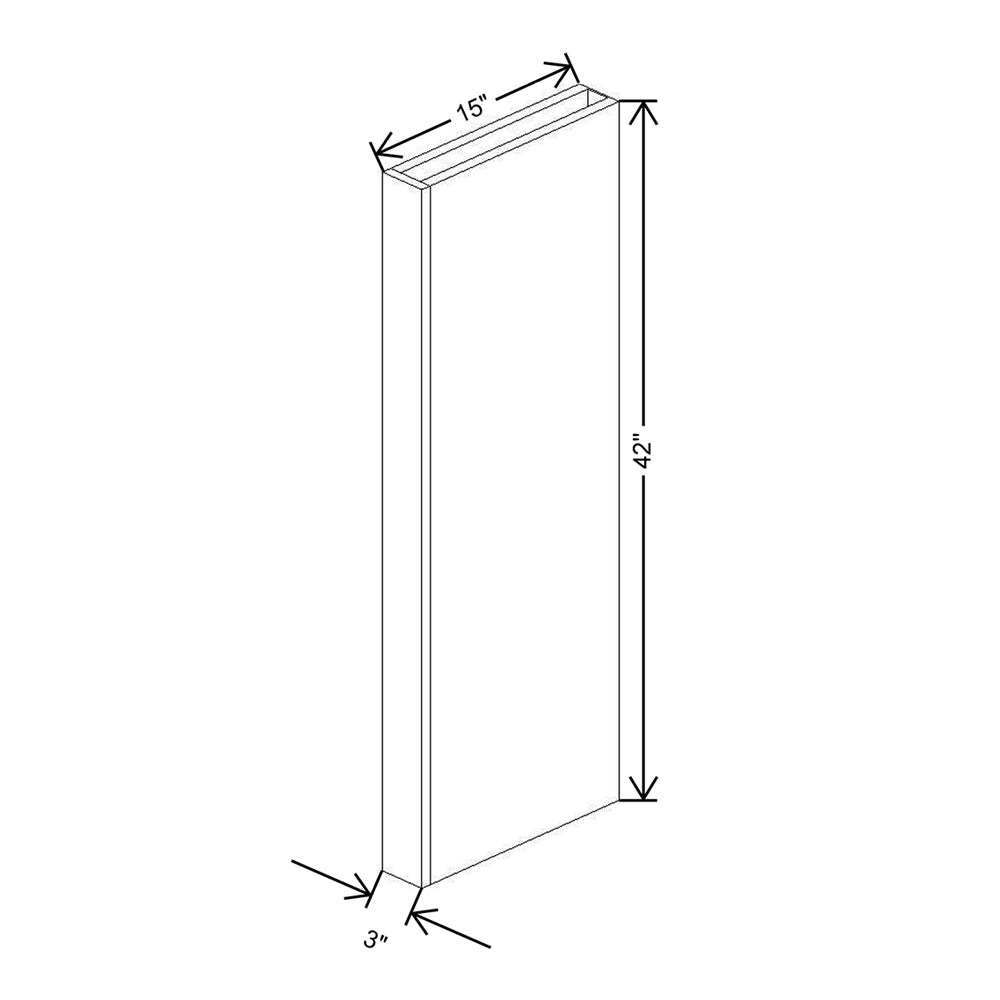 CNC Luxor White 3" W X 42" H X 15” D Column