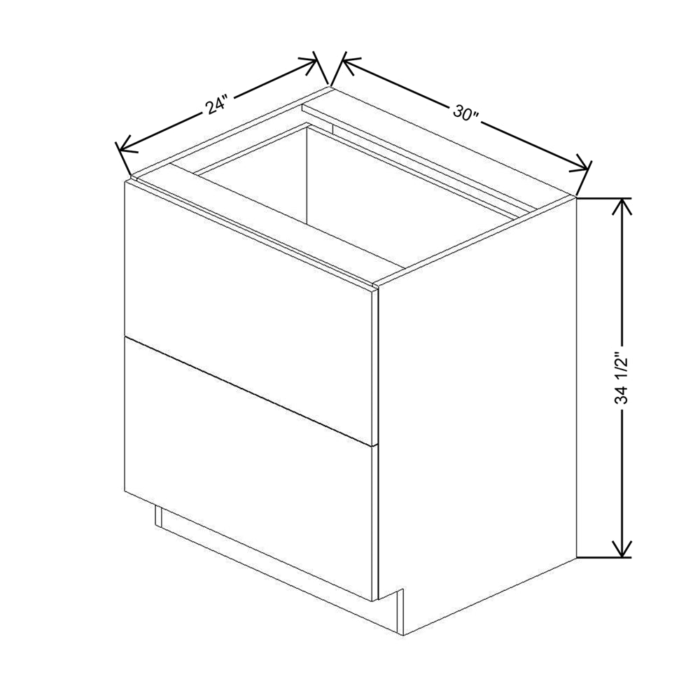 CNC Concord Elegant Ocean 30" W 2 Drawer Base Cabinet