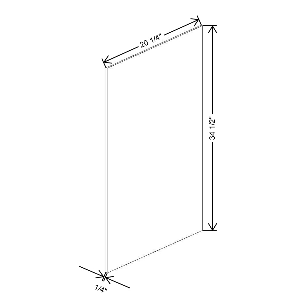 CNC Luxor White 1/4" W X 34 1/2" H X 20 1/4" D Finished Skin