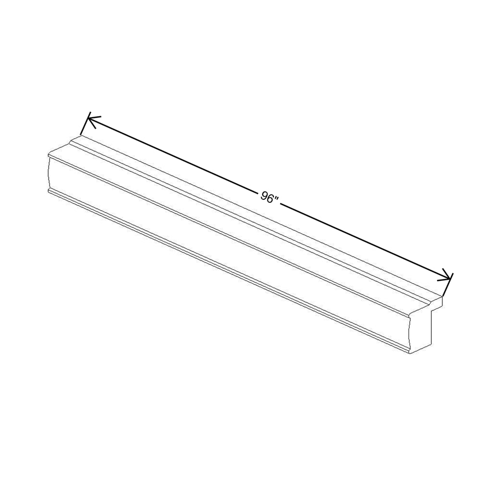 CNC Luxor White 96" W X 2 1/4" H Light Rail Molding
