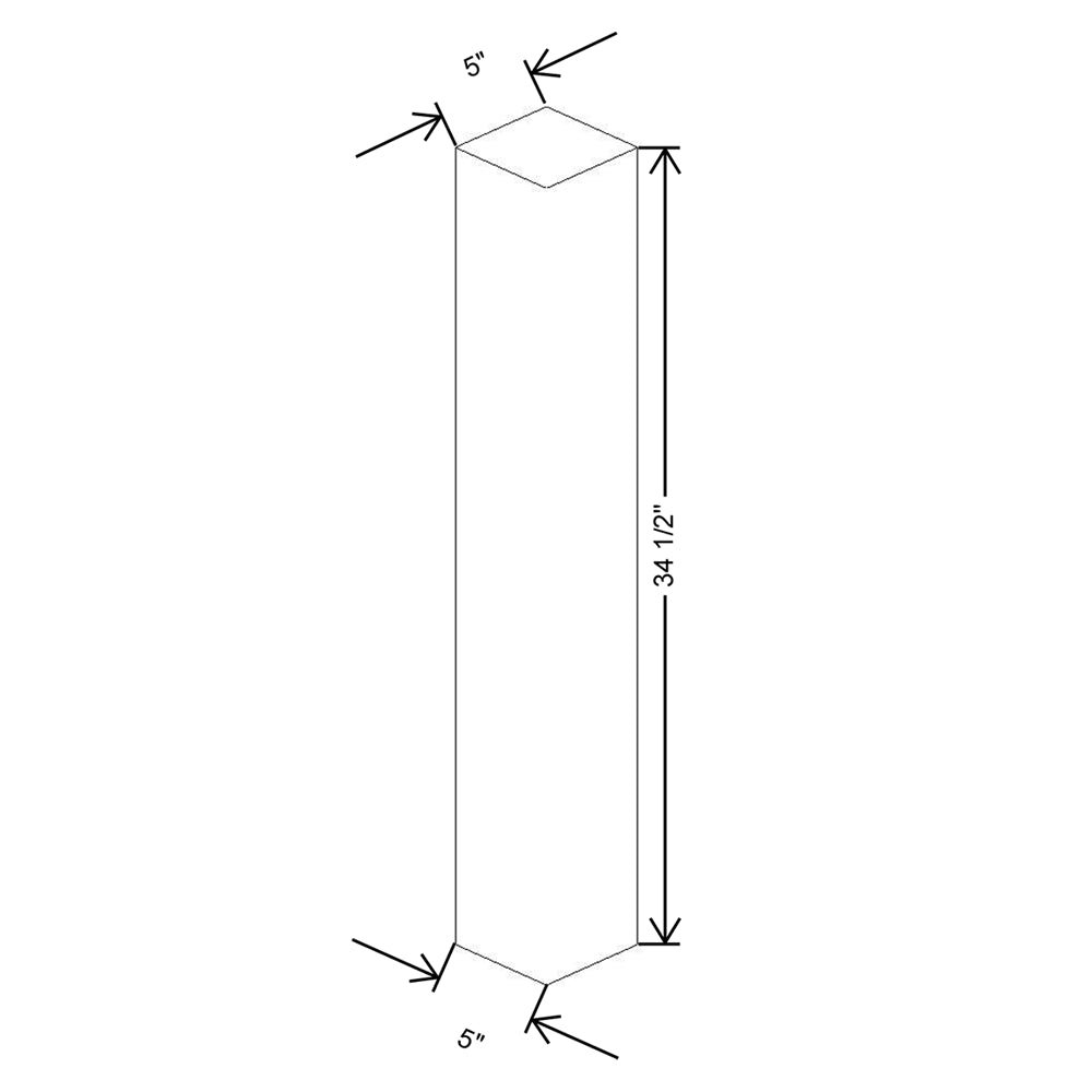 CNC Concord Richmond White 5" W X 34 1/2" H Large Post