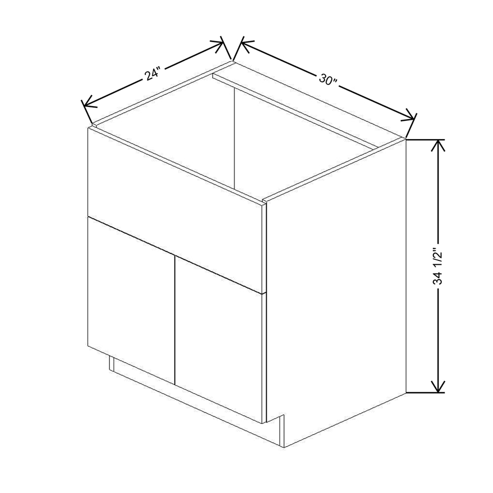 CNC Classic Milano Sunset 30" W Double Door Farm Sink Base Cabinet