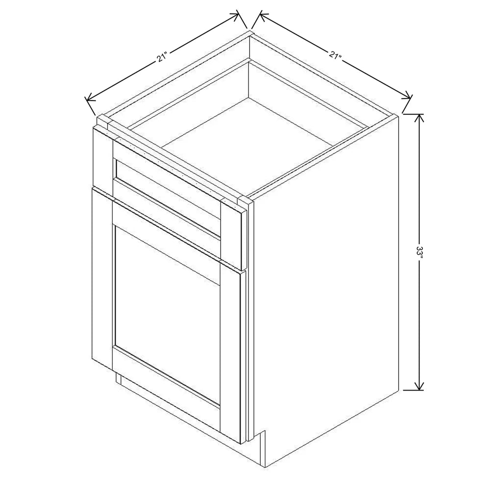 J&K Butterscotch B8 Vanity Base Door/Drawer 21" W x 33" H x 21" D