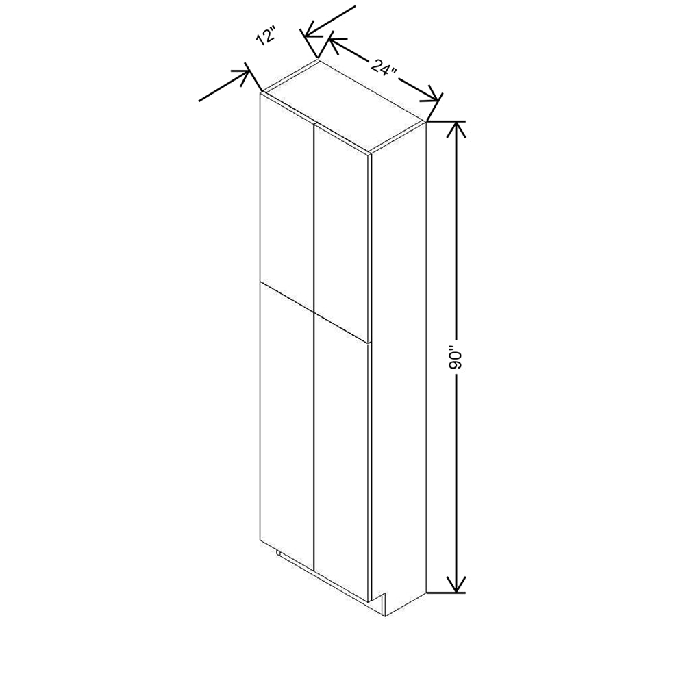 CNC Classic Broadway Cotton 24" W X 12" D X 90" H Double Door Utility Cabinet