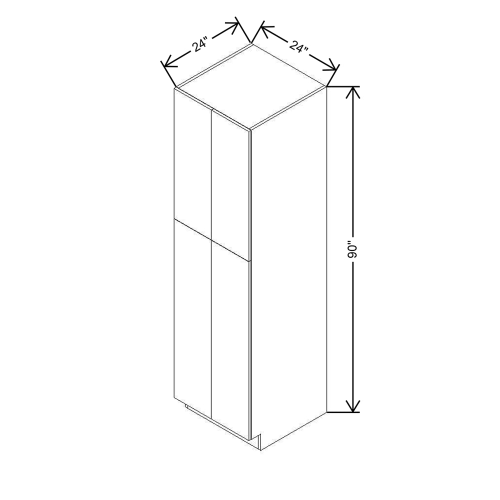 CNC Classic Broadway Driftwood 24" W X 24" D X 90" H Double Door Utility Cabinet