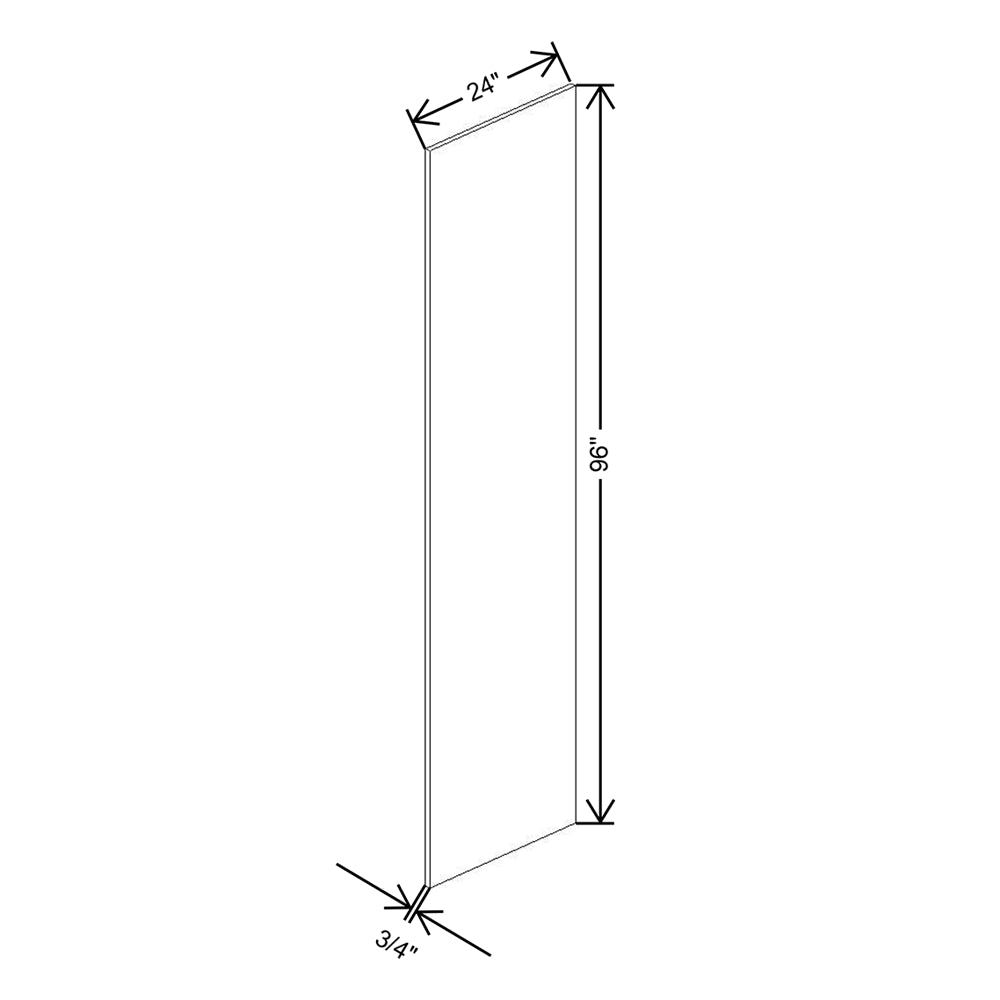 CNC Luxor 5-Piece White 3/4" W X 96" H X 24" D Refrigerator End Panel