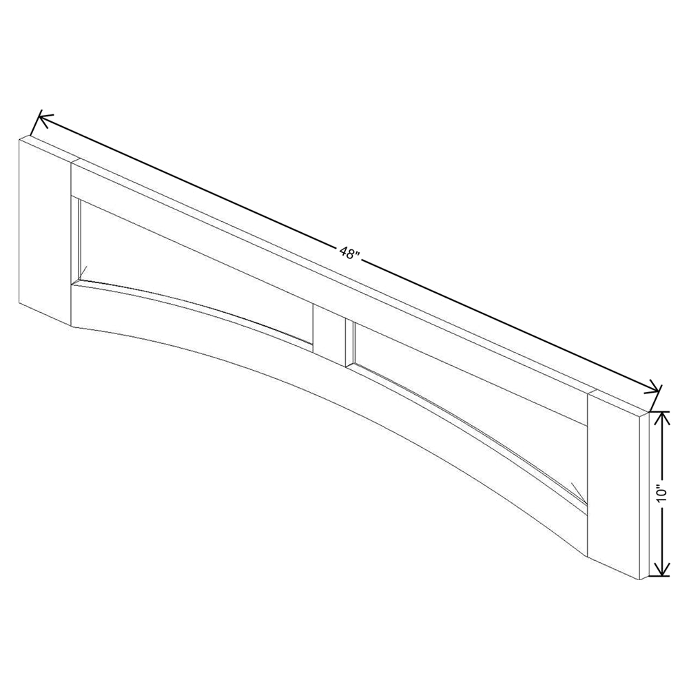 CNC Concord Newport White 48" W Arched Valance Raised Panel