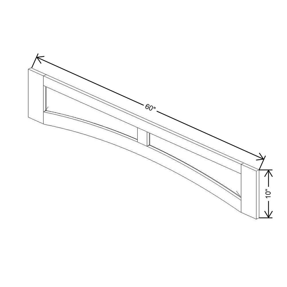 CNC Concord Richmond White 60" W Arched Valance Raised Panel
