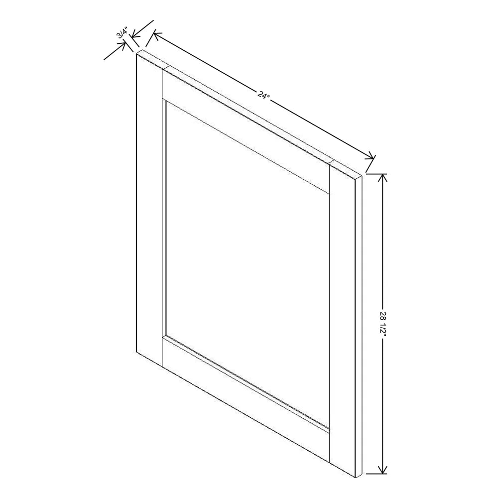 J&K Pearl Glazed H9 Vanity Drawer Front 24" W x 28 1/2" H
