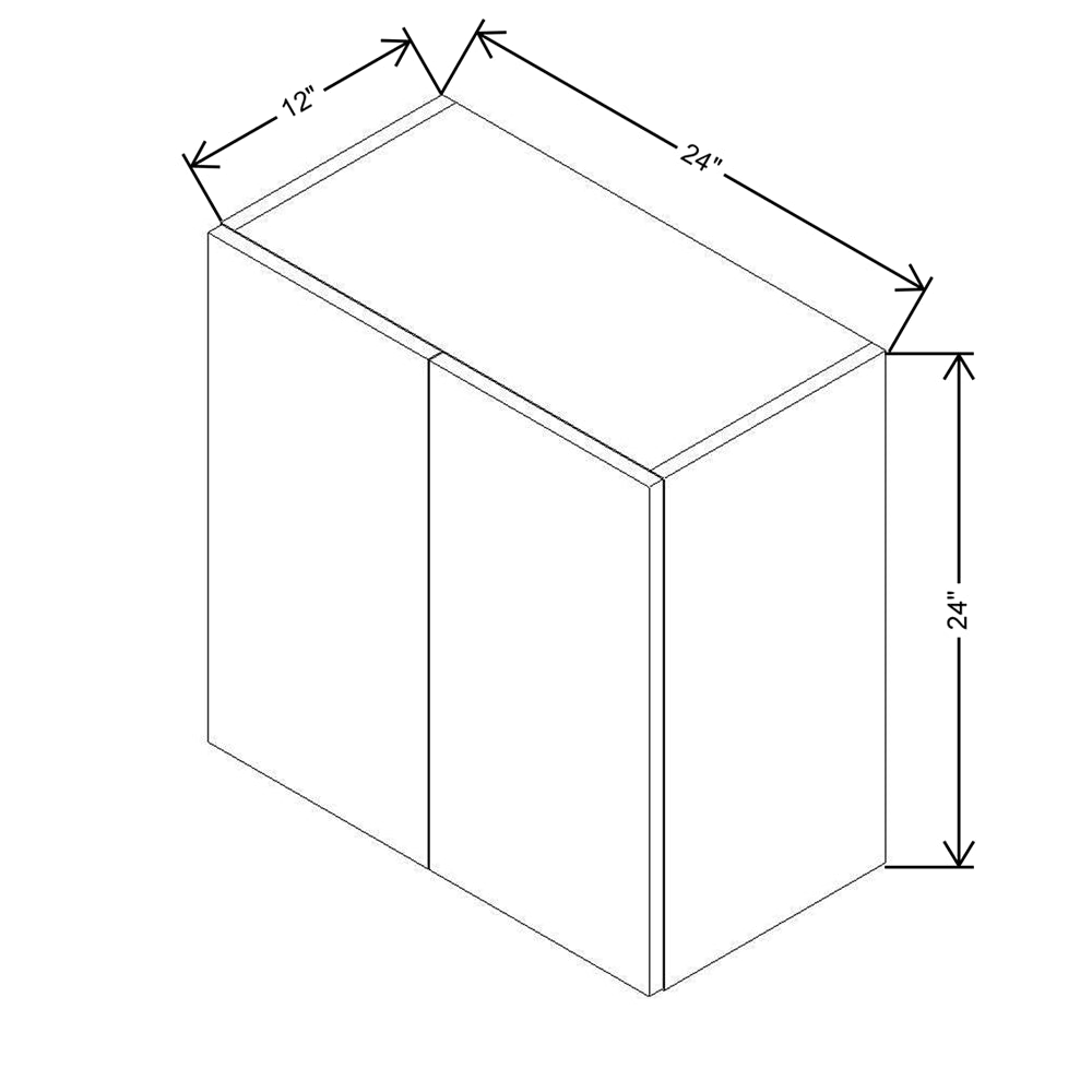 CNC Classic Broadway Graphite 24" W X 24" H Double Door Wall Cabinet