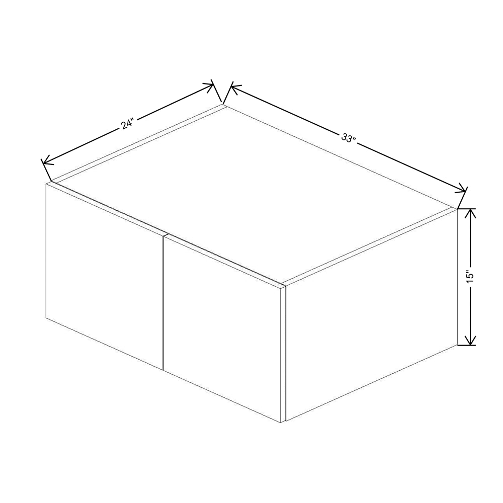 CNC Classic Broadway Graphite 33" W X 15" H X 24" D Double Door Wall Cabinet