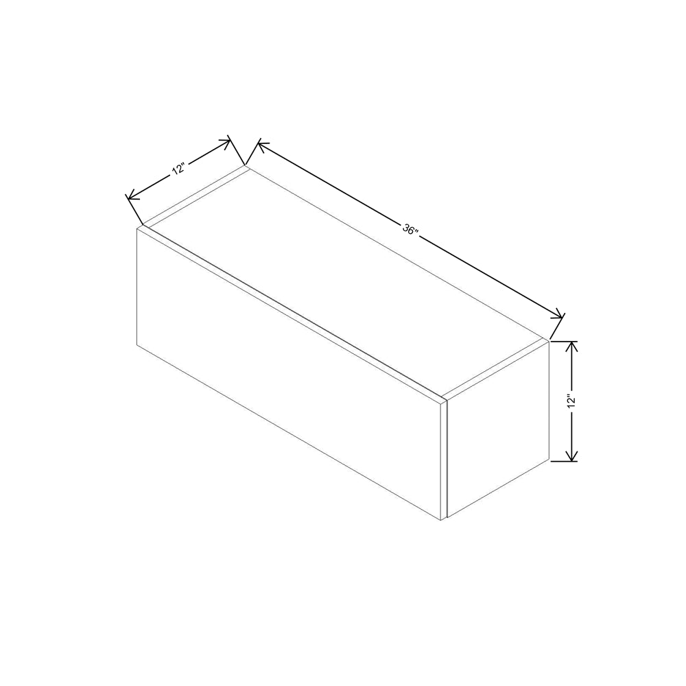 CNC Classic Highland White 36" W X 12" H Horizontal Wall Cabinet