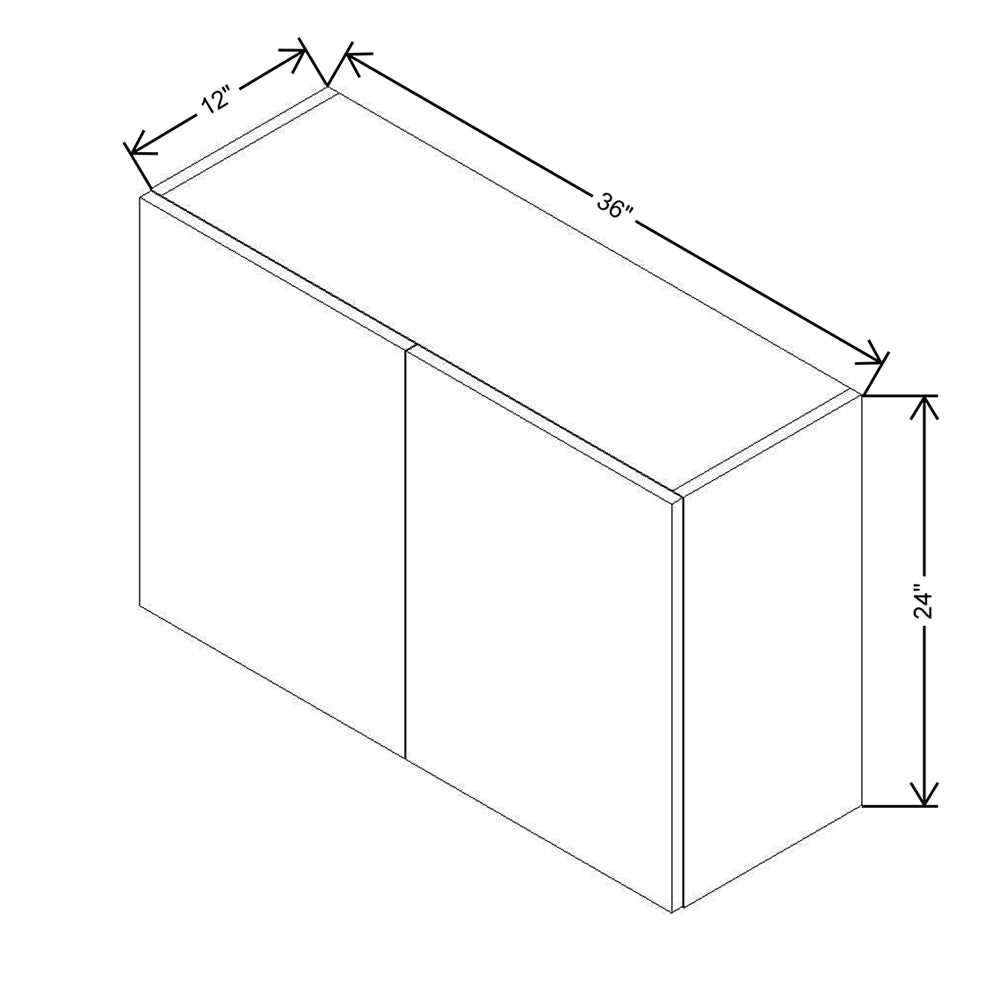 CNC Classic Highland White 36" W X 24" H Double Door Wall Cabinet