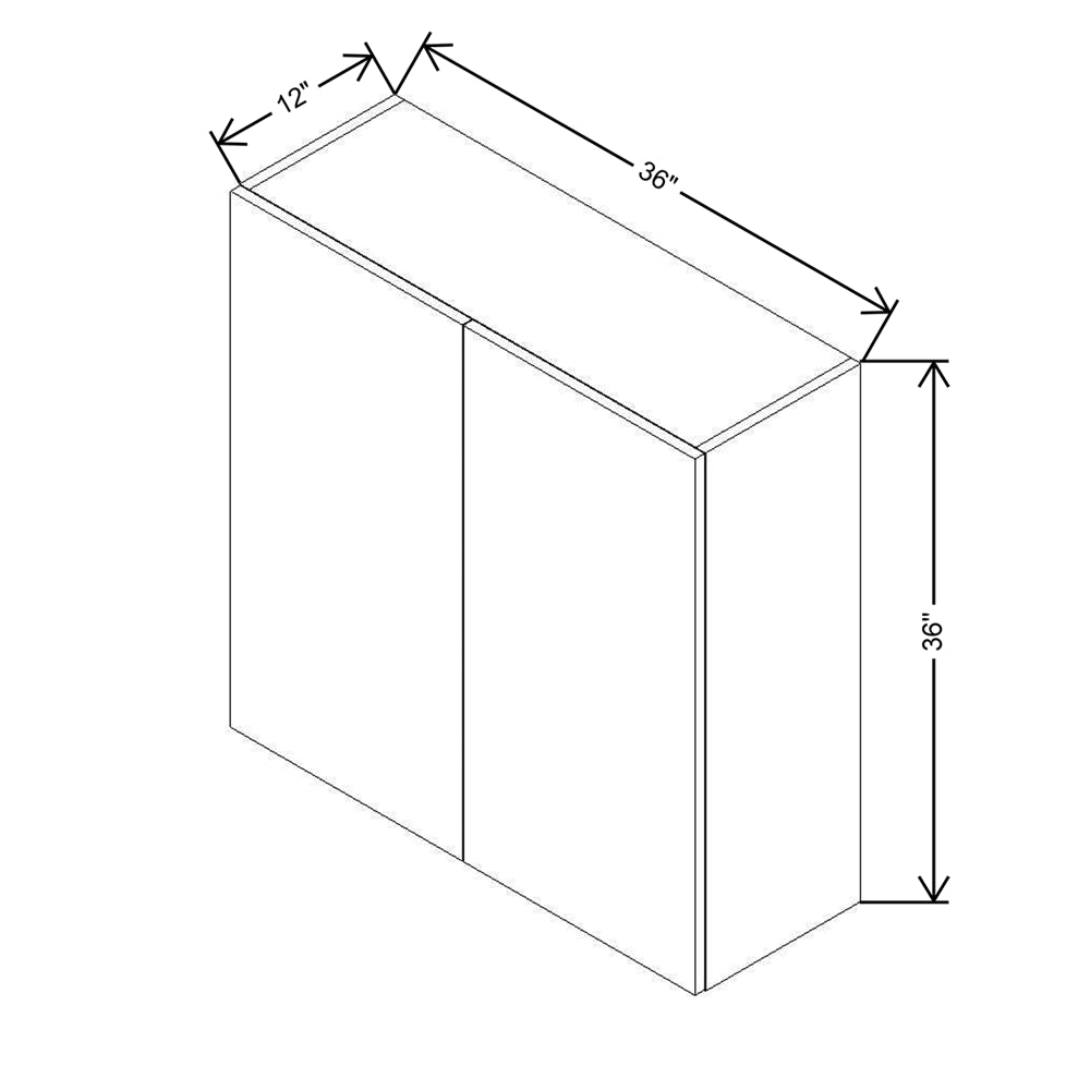 CNC Classic Versailles White 36" W X 36" H Double Door Wall Cabinet