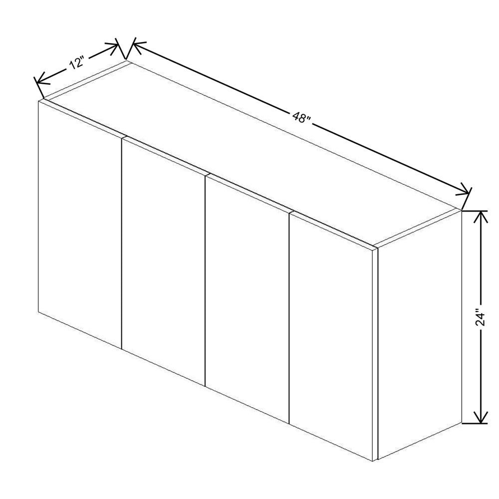 CNC Luxor 5-Piece White 48" W X 24" H Four Door Wall Cabinet