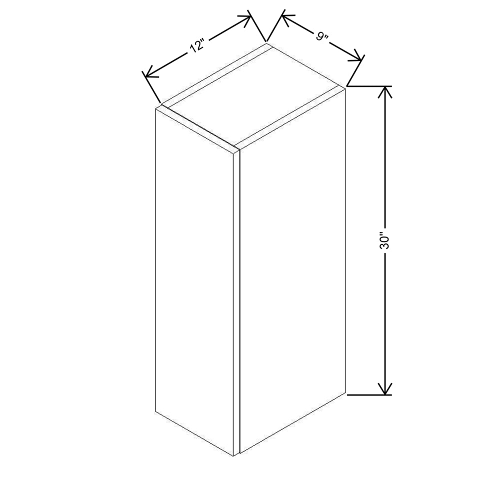 CNC Country Oak Honey 09" W X 30" H Single Door Wall Cabinet