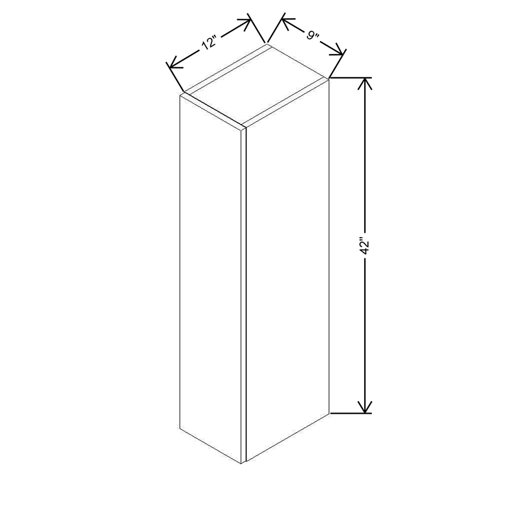 CNC Classic Broadway Almond 09" W X 42" H Single Door Wall Cabinet