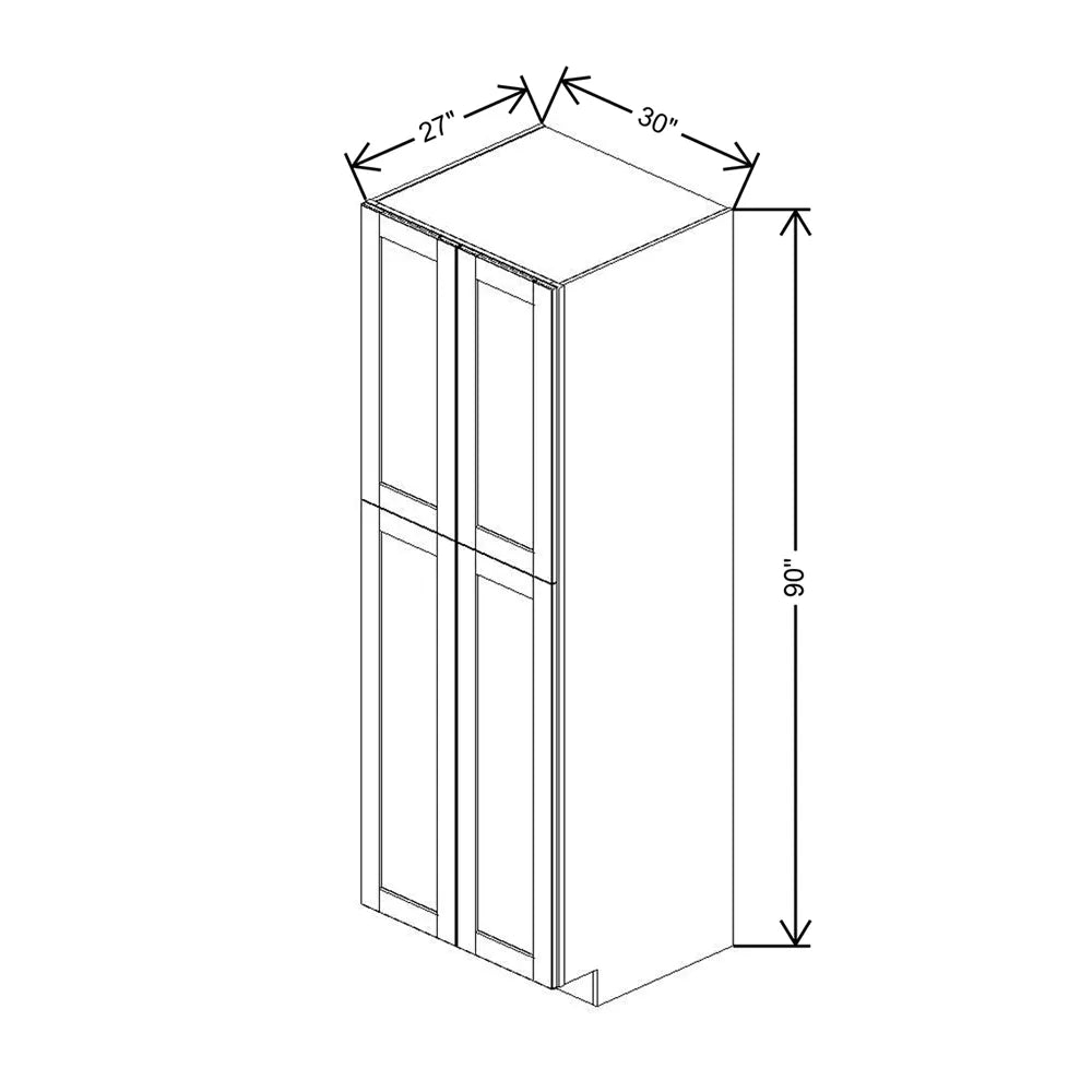 J&K Mahogany J5 Pantry w/Roll-Out Trays 30" W x 90" H x 27" D