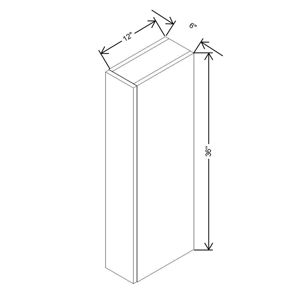CNC Concord Newport White 06" W X 36" H Wall Spice Cabinet