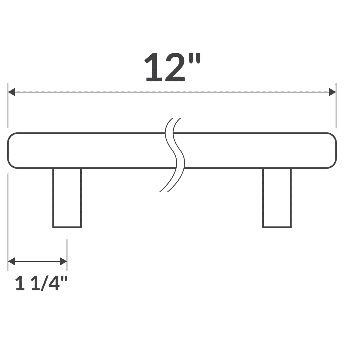 12" Door Pull LDH-12B Matte Black