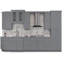 Gray Shaker Solid Wood RTA Cabinets