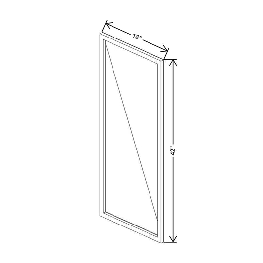 CNC Classic Milano Sunset 36" W X 18" H Aluminum Frame Glass Door - Horizontal