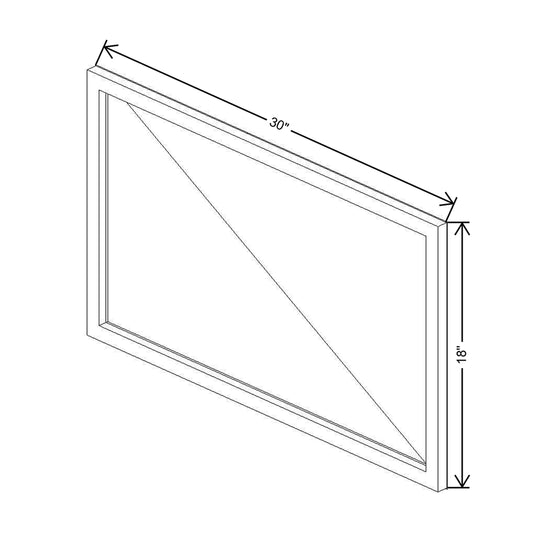 CNC Classic Milano Sunset 36" W X 36" H Aluminum Frame Glass Door - Vertical