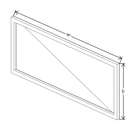 CNC Classic Versailles White 36" W X 15" H Aluminum Frame Glass Door - Horizontal