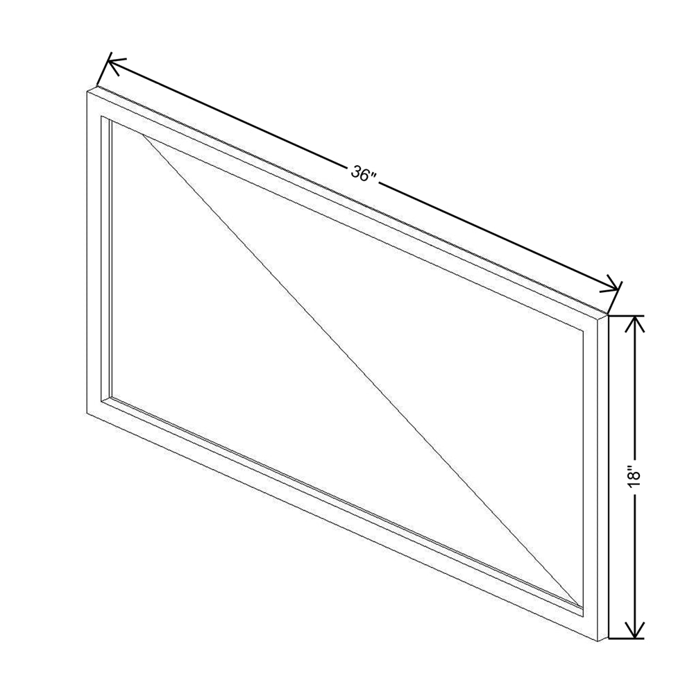 CNC Classic Milano Sunset 36" W X 15" H Aluminum Frame Glass Door - Horizontal