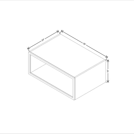 CNC Classic Highland White 36" W X 15" H Aluminum Frame Glass Door - Horizontal