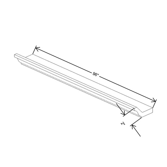 J&K Charcoal E2 96" W 10- 3 1/4" Crown Molding with Base