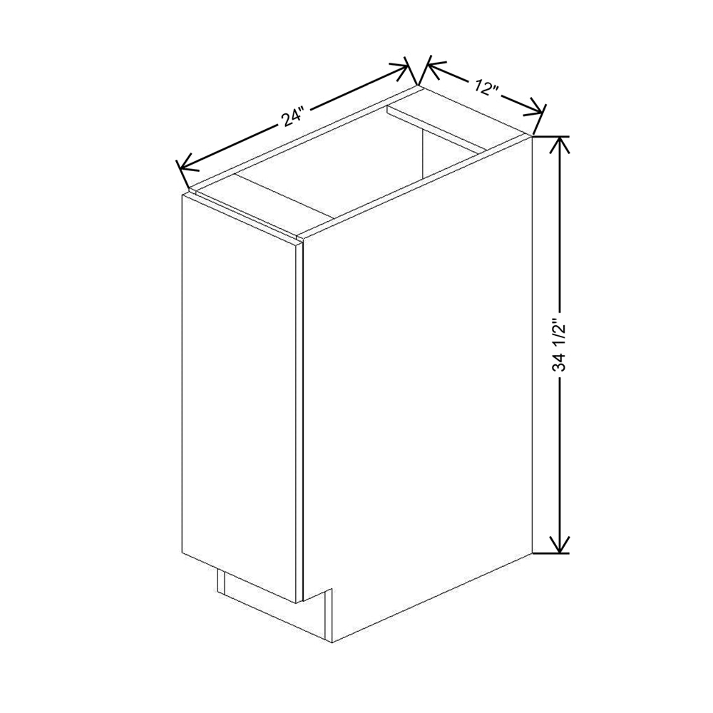 CNC Classic Milano Polar White 12" W Full Height Single Door Base Cabinet