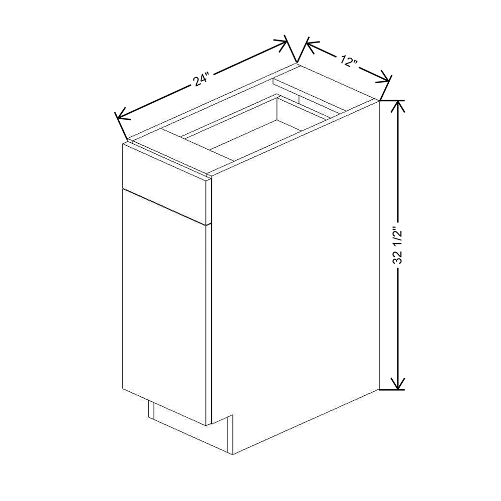 CNC Classic Milano Sunset 12" W X 32 1/2" H Single Door Base Cabinet