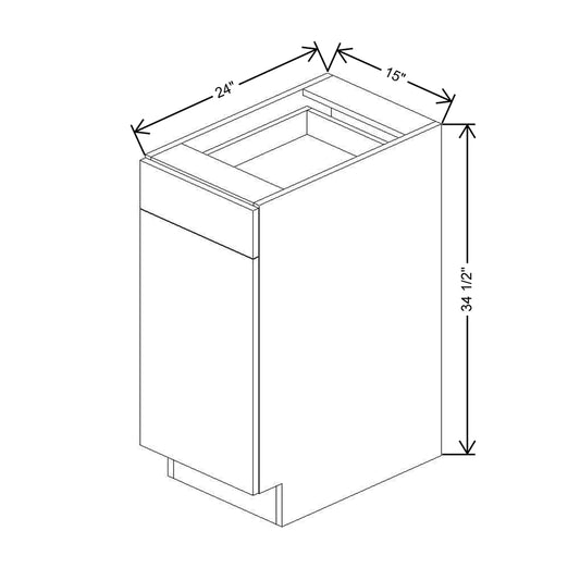 CNC Classic Milano Snow 15" W Single Door Base Cabinet