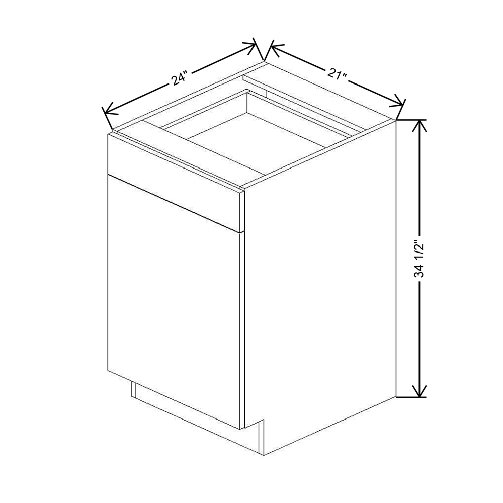 CNC Luxor White 21" W Single Door Base Cabinet