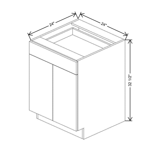 CNC Classic Milano Sand 24" W X 32 1/2" H 1 Drawer Double Door Base Cabinet