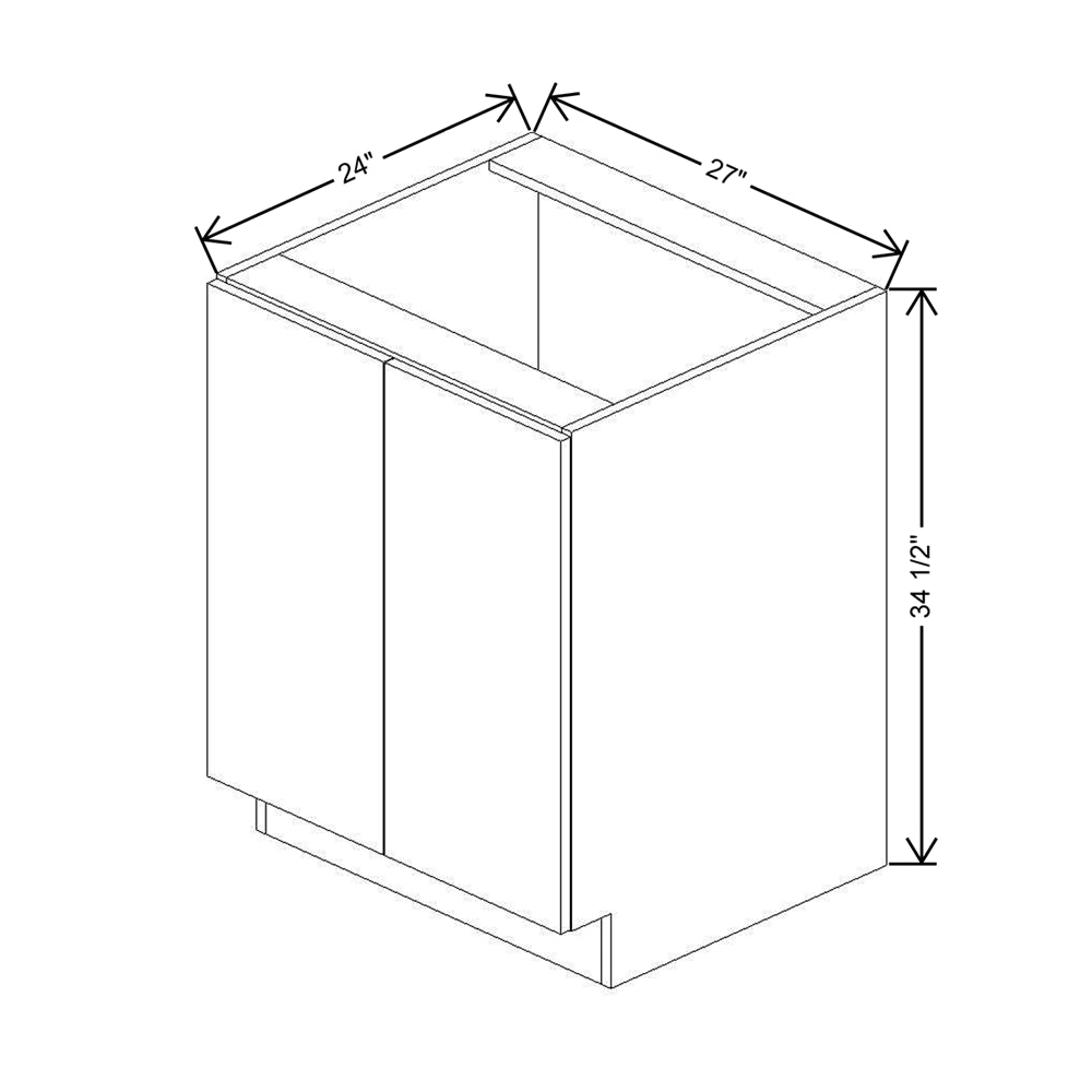 CNC Classic Milano Snow 27" W Full Height Double Door Base Cabinet