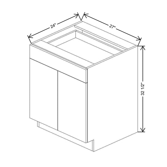 CNC Classic Milano Polar White 27" W X 32 1/2" H 1 Drawer Double Door Base Cabinet